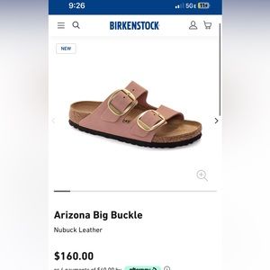 Arizona Old Rose Birkenstock size 38/womens 7-7.5